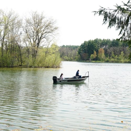 Fishing on the lake.